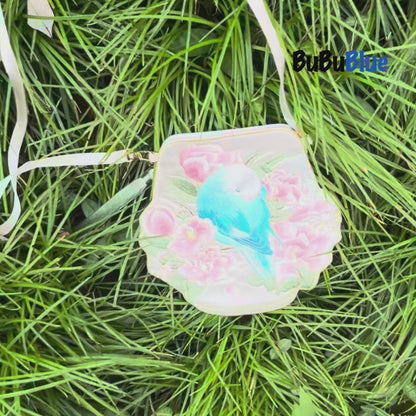 Cute Crossbody Mobile Phone Bag With Flower And Bird Embroidery