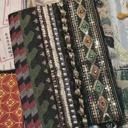 Forest Tribal Embroidered Vintage Original Handmade Book Sleeve Notebook/Journal (A5/A6)