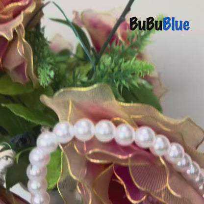 Magpie Embroidered Crossbody Phone Bag with Pearl Handle