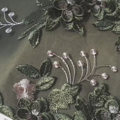 Green Firefly Forest Embroidered Original Handmade Book Sleeve Notebook/Journal (A5/A6)