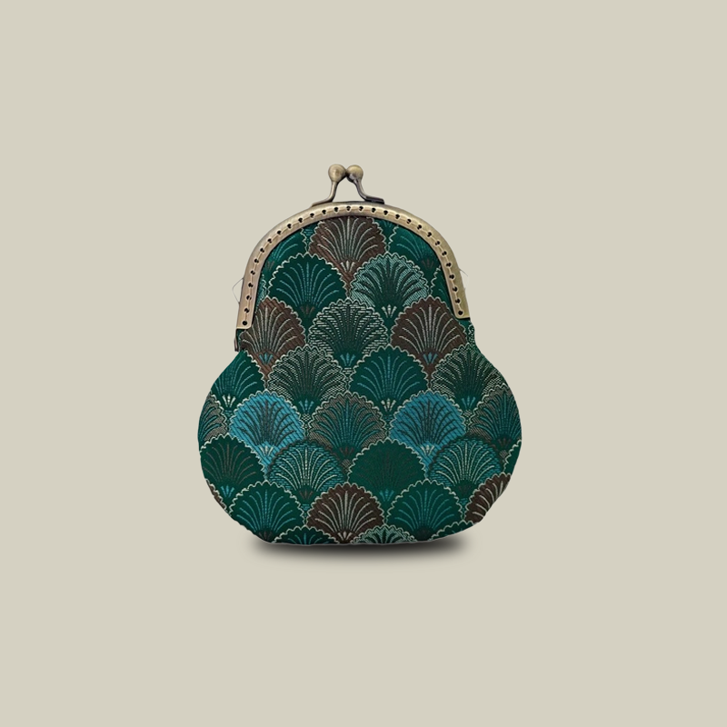 Brocade Kiss Lock Mini Coin Purse Gourd Small Shoulder Bag