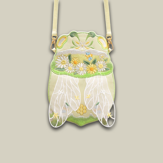 Cute Bee Embroidered Crossbody Phone Bag