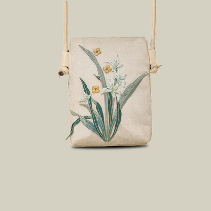 Nature Inspiration Embroidered Crossbody Phone Bag