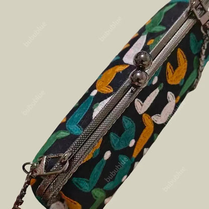 Fox Embroidery Vintage Phone Handbag