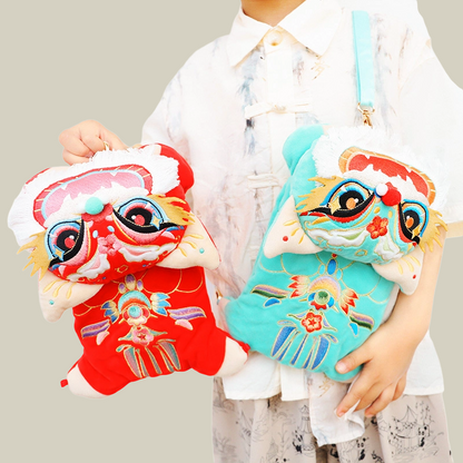 Handmade Embroidered Lion Buddy Backpack