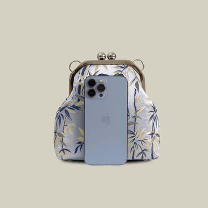 Cute Panda Embroidery Blue Crossbody Mobile Phone Bags
