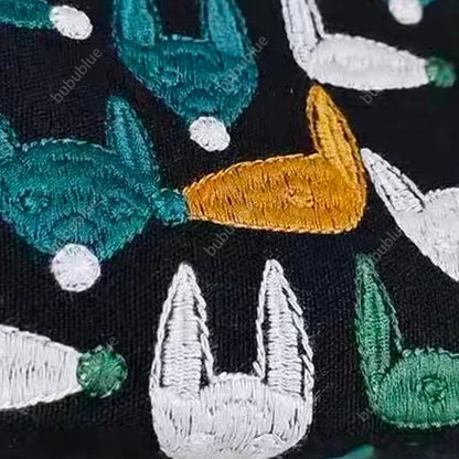 Fox Embroidery Vintage Phone Handbag