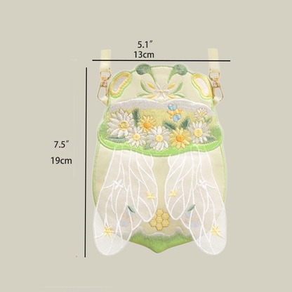 Cute Bee Embroidered Crossbody Phone Bag