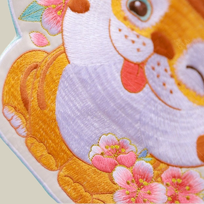 Cute Tiger Embroidered Crossbody Mobile Phone Bag
