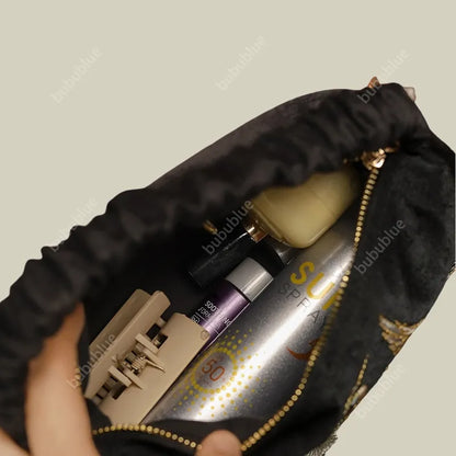 Black Crane Embroidered Handmade Evening Bag