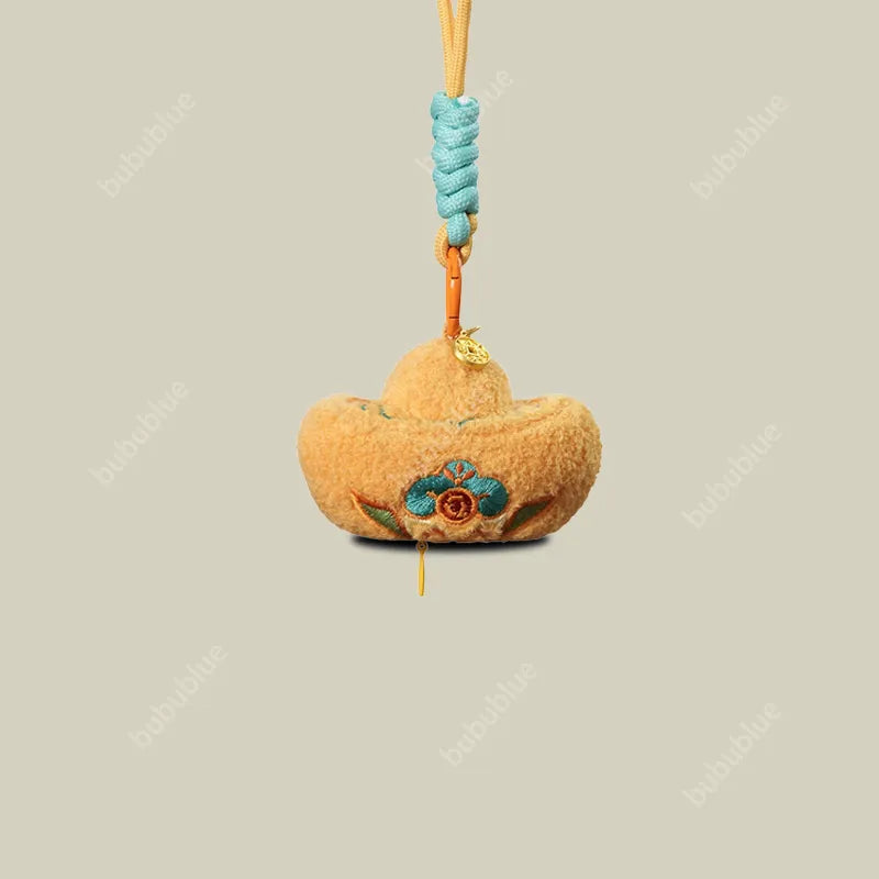 Embroidered Lucky Gourd/Ingot Plush Sachet Pendant