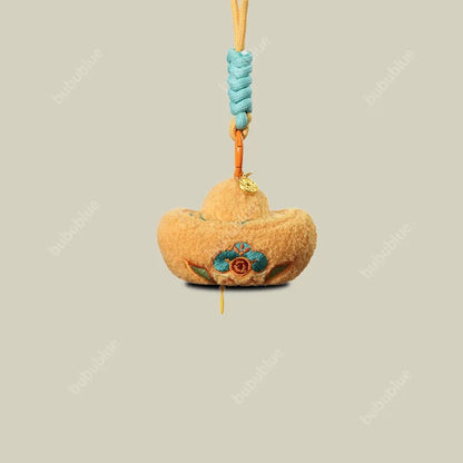 Embroidered Lucky Gourd/Ingot Plush Sachet Pendant