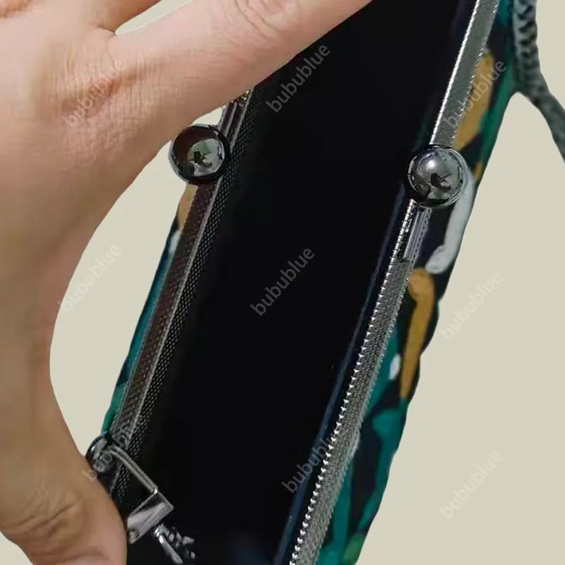 Fox Embroidery Vintage Phone Handbag