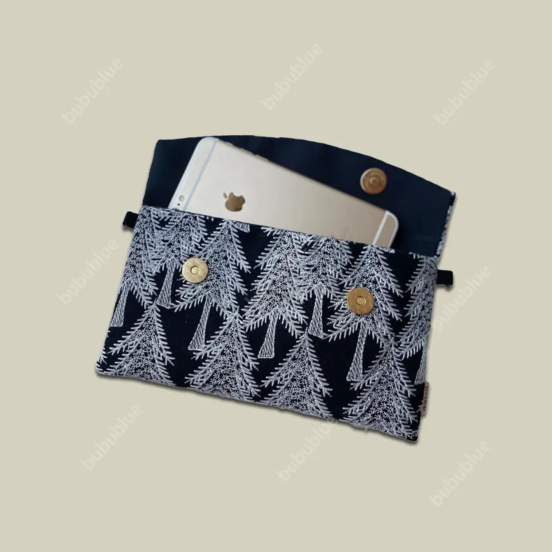 Lightweight Pine Embroidered Mobile Phone Crossbody Envelope Bag