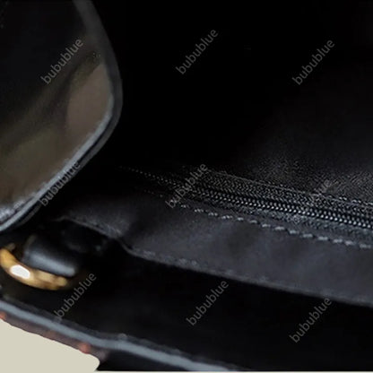 Bamboo Leaf Print Wooden Handle Shell Bag with Crossbody Strap