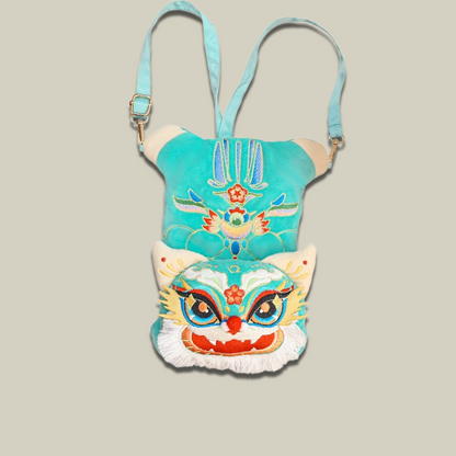 Handmade Embroidered Lion Buddy Backpack
