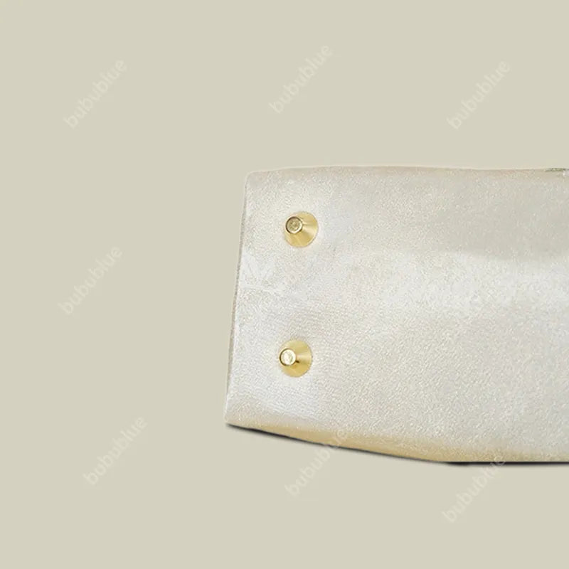 Vintage Rose Embroidered Handbag with Pearl Tassel & Gold Handle