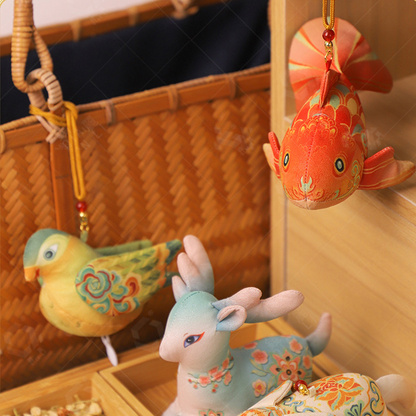 Cute Handmade Animal Lucky Sachet Pendant– Koi, Deer, Elephant & Spirit Bird