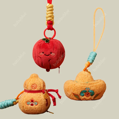 Embroidered Lucky Gourd/Ingot Plush Sachet Pendant