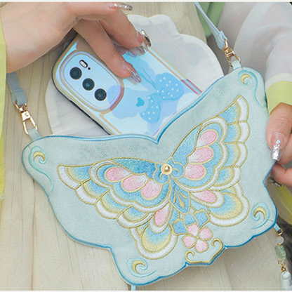 Butterfly Embroidered Crossbody Phone Bag