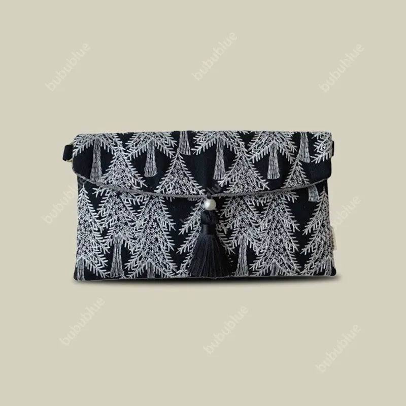 Lightweight Pine Embroidered Mobile Phone Crossbody Envelope Bag