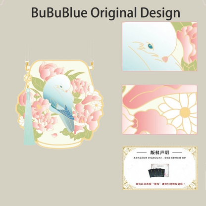 Cute Crossbody Mobile Phone Bag With Flower And Bird Embroidery