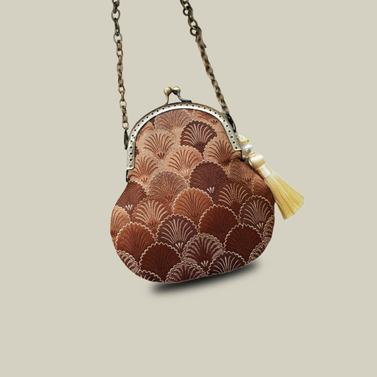 Brocade Kiss Lock Mini Coin Purse Gourd Small Shoulder Bag