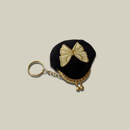 Butterfly Grace Mini Jewelry Pouch with Keychain Charm