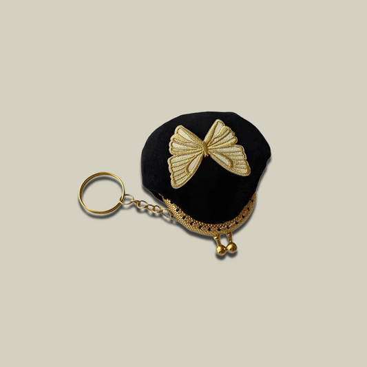 Butterfly Grace Mini Jewelry Pouch with Keychain Charm