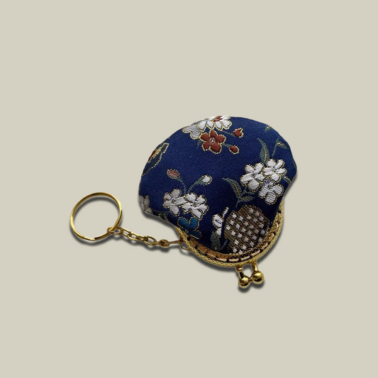 Pomegranate Mini Jewelry Pouch with Keychain Charm