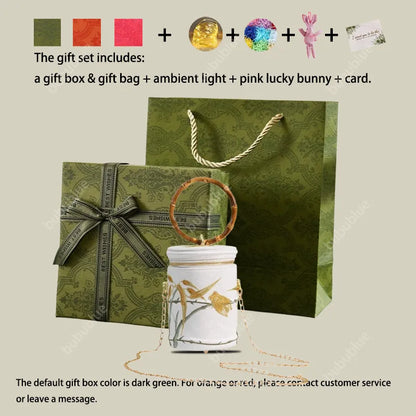 Cicada Song Embroidered Green Mini Bucket Bag