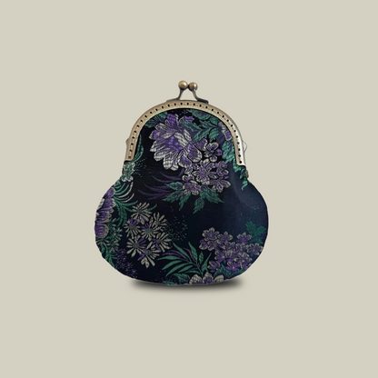 Brocade Kiss Lock Mini Coin Purse Gourd Small Shoulder Bag