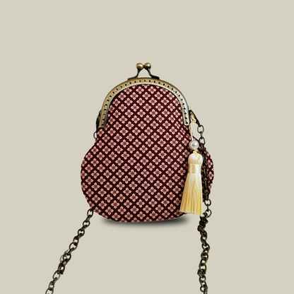 Brocade Kiss Lock Mini Coin Purse Gourd Small Shoulder Bag