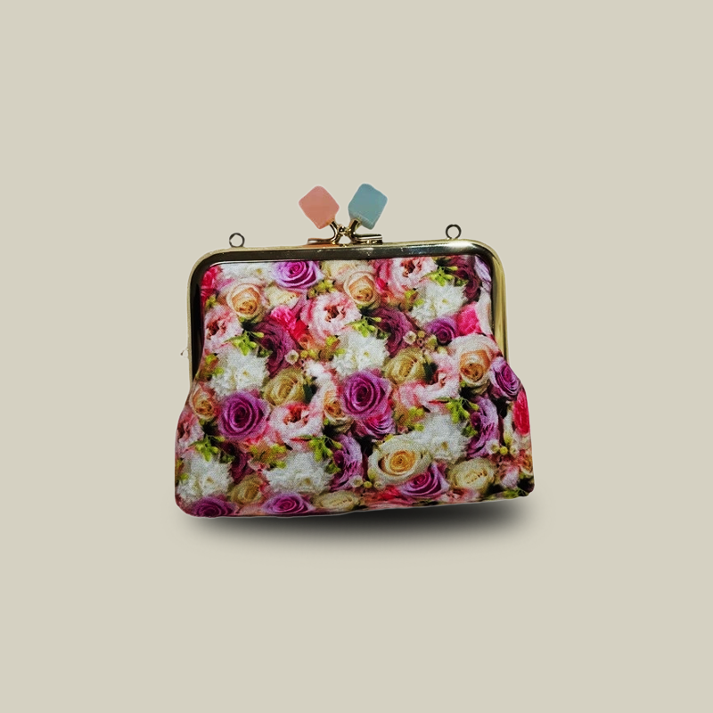 Contrast Color Candy Head Kiss Lock Coin Purse Cute Mini Crossbody Bag