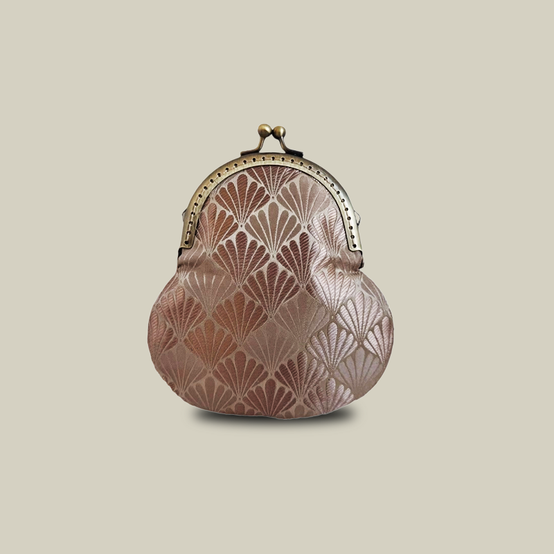 Brocade Kiss Lock Mini Coin Purse Gourd Small Shoulder Bag