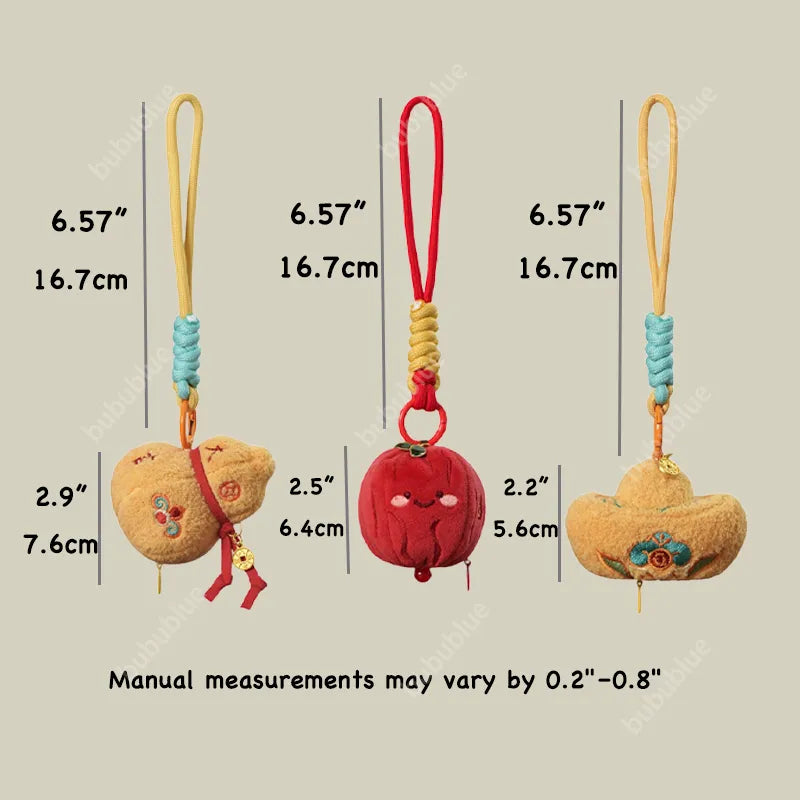 Embroidered Lucky Gourd/Ingot Plush Sachet Pendant